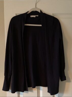 LOFT Navy Open-Front Knit Cardigan